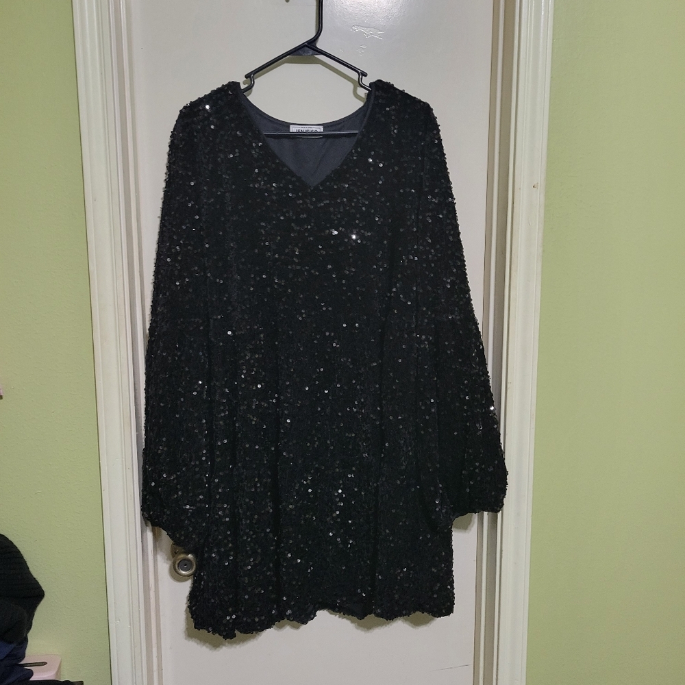Jenifiso Chic Black Sequin Evening Gown Size 2XL